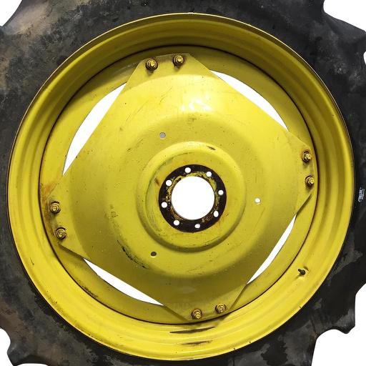 [WT007650] 12"W x 46"D Stub Disc (groups of 2 bolts) Rim with 8-Hole Center, John Deere Yellow