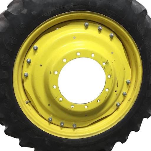 [WT007660] 10"W x 38"D Waffle Wheel (Groups of 3 bolts) Rim with 12-Hole Center, John Deere Yellow