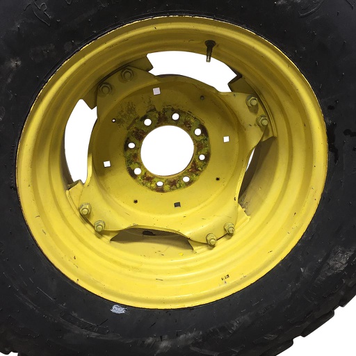 [WT007674] 15"W x 26"D Rim with Clamp/U-Clamp (groups of 2 bolts) Rim with 8-Hole Center, John Deere Yellow