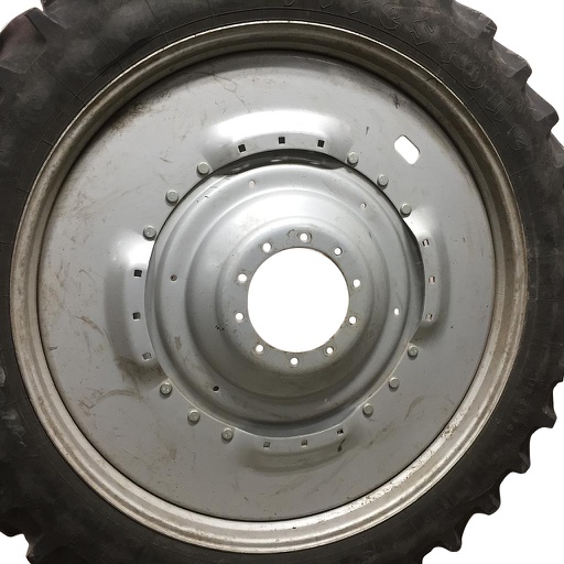 [WT007702] 10"W x 54"D Waffle Wheel (Groups of 3 bolts) Rim with 10-Hole Center, Case IH Silver Mist