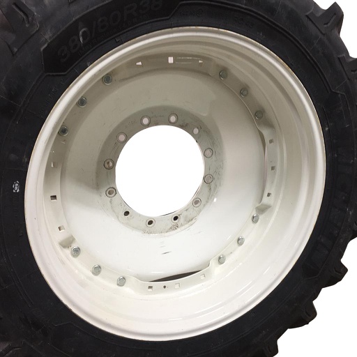 [WT007704] 12"W x 38"D Waffle Wheel (Groups of 3 bolts) Rim with 12-Hole Center, New Holland White