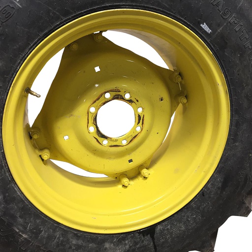 [WT007714] 15"W x 28"D Rim with Clamp/Loop Style (groups of 2 bolts) Rim with 8-Hole Center, John Deere Yellow