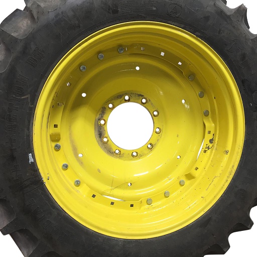 [WT007746] 12"W x 38"D Waffle Wheel (Groups of 3 bolts) Rim with 10-Hole Center, John Deere Yellow