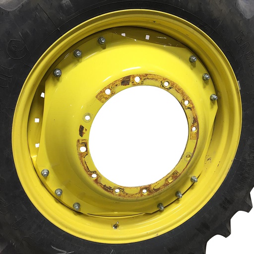 [WT007747] 12"W x 38"D Waffle Wheel (Groups of 3 bolts) Rim with 12-Hole Center, John Deere Yellow