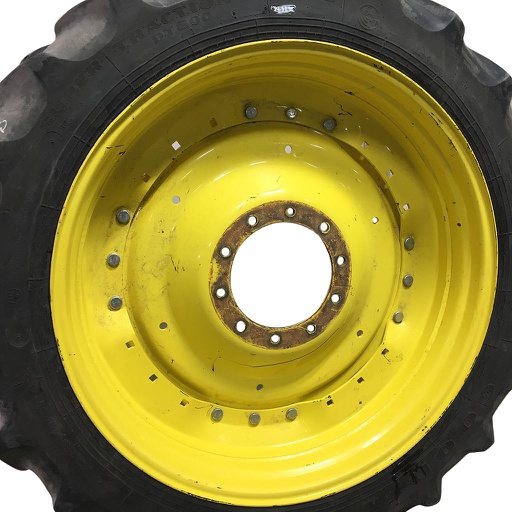 [WT007889] 10"W x 42"D Waffle Wheel (Groups of 3 bolts) Rim with 10-Hole Center, John Deere Yellow