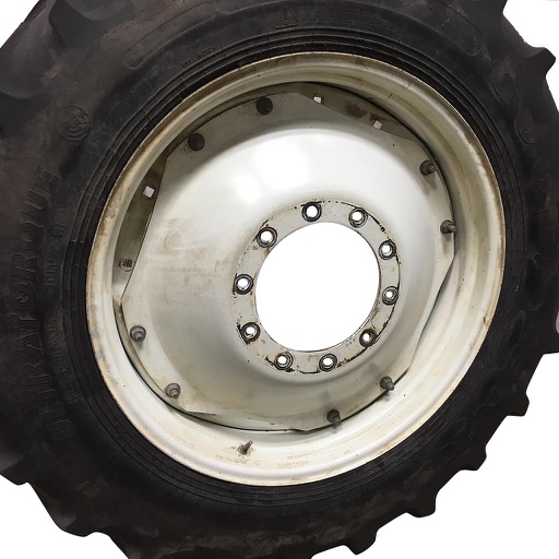 [WT007915] 13"W x 34"D Waffle Wheel (Groups of 2 bolts) Rim with 10-Hole Center, New Holland White