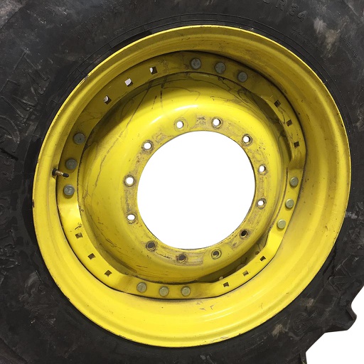 [WT007982] 15"W x 34"D Waffle Wheel (Groups of 3 bolts) Rim with 12-Hole Center, John Deere Yellow