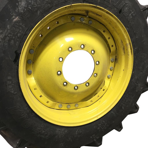 [WT007984] 15"W x 34"D Waffle Wheel (Groups of 3 bolts) Rim with 10-Hole Center, John Deere Yellow