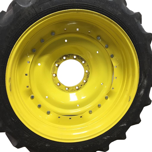 [WT008000] 10"W x 42"D Waffle Wheel (Groups of 3 bolts) Rim with 10-Hole Center, John Deere Yellow
