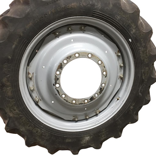 [WT008056] 12"W x 38"D Waffle Wheel (Groups of 3 bolts) Rim with 12-Hole Center, Agco Corp Gray