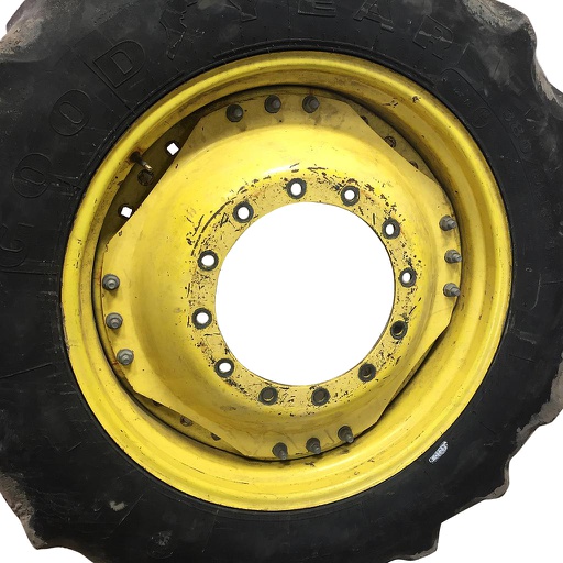 [WT008063] 13"W x 34"D Waffle Wheel (Groups of 3 bolts) Rim with 12-Hole Center, John Deere Yellow