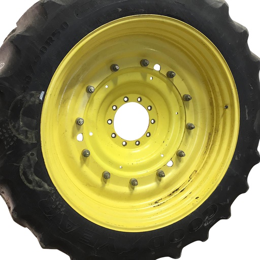 [WT008065] 12"W x 50"D Stub Disc Rim with 10-Hole Center, John Deere Yellow