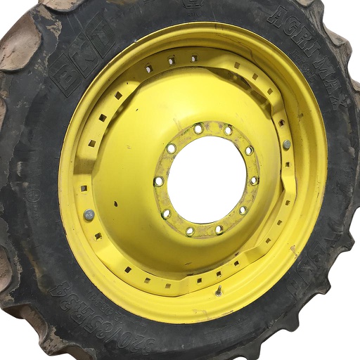 [WT008156] 10"W x 34"D Waffle Wheel (Groups of 3 bolts) Rim with 10-Hole Center, John Deere Yellow
