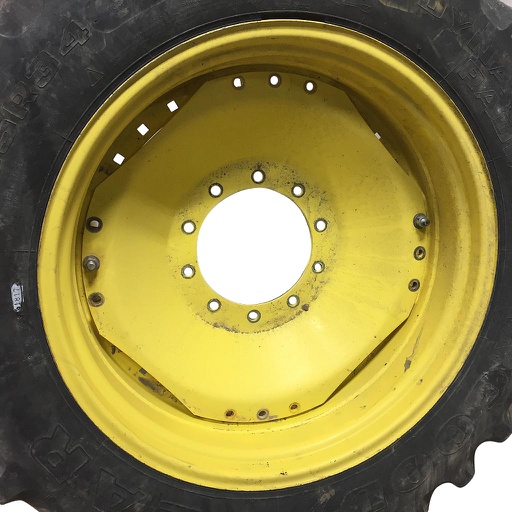 [WT008157] 10"W x 34"D Waffle Wheel (Groups of 3 bolts) Rim with 10-Hole Center, John Deere Yellow