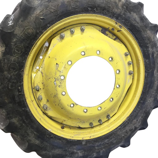 [WT008161] 10"W x 34"D Waffle Wheel (Groups of 3 bolts) Rim with 12-Hole Center, John Deere Yellow