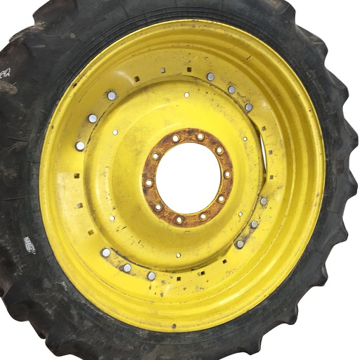 [WT008190] 10"W x 42"D Waffle Wheel (Groups of 3 bolts) Rim with 10-Hole Center, John Deere Yellow