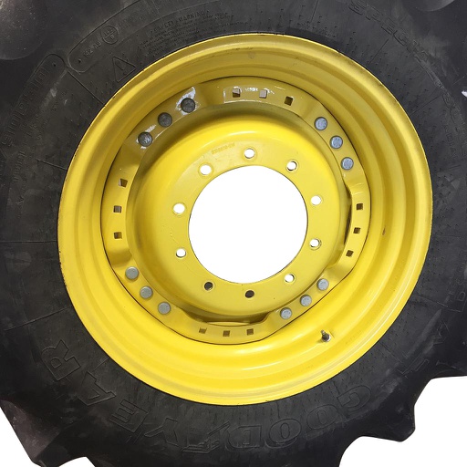 [WT008355] 15"W x 30"D Waffle Wheel (Groups of 3 bolts) Rim with 10-Hole Center, John Deere Yellow