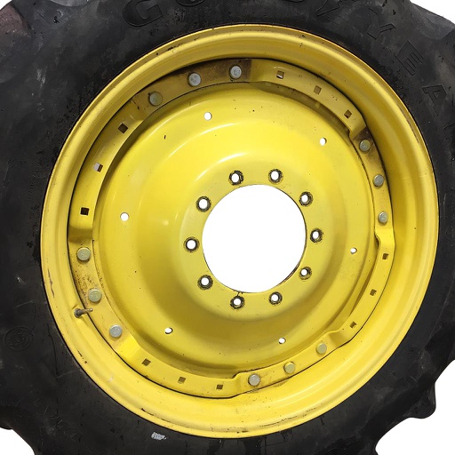 [WT008370] 12"W x 38"D Waffle Wheel (Groups of 3 bolts) Rim with 10-Hole Center, John Deere Yellow