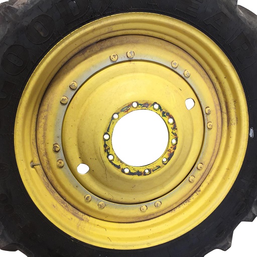 [WT008398-NRW] 10"W x 42"D Stub Disc (groups of 2 bolts) Rim with 10-Hole Center, John Deere Yellow