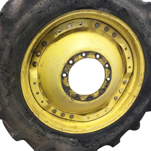 [WT008412] 10"W x 34"D Waffle Wheel (Groups of 3 bolts) Rim with 10-Hole Center, John Deere Yellow
