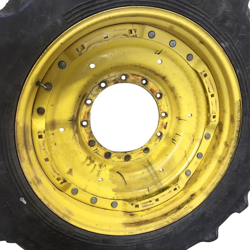 [WT008424] 12"W x 38"D Waffle Wheel (Groups of 3 bolts) Rim with 12-Hole Center, John Deere Yellow