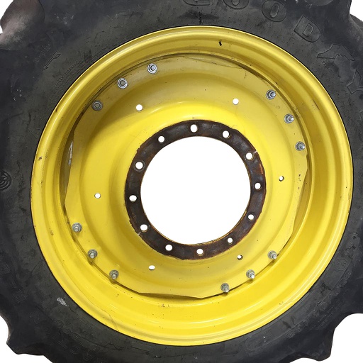 [WT008425] 12"W x 38"D Waffle Wheel (Groups of 3 bolts) Rim with 12-Hole Center, John Deere Yellow