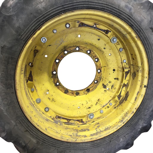 [WT008426] 12"W x 38"D Waffle Wheel (Groups of 3 bolts) Rim with 12-Hole Center, John Deere Yellow