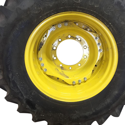 [WT008477] 15"W x 28"D Waffle Wheel (Groups of 3 bolts) Rim with 10-Hole Center, John Deere Yellow