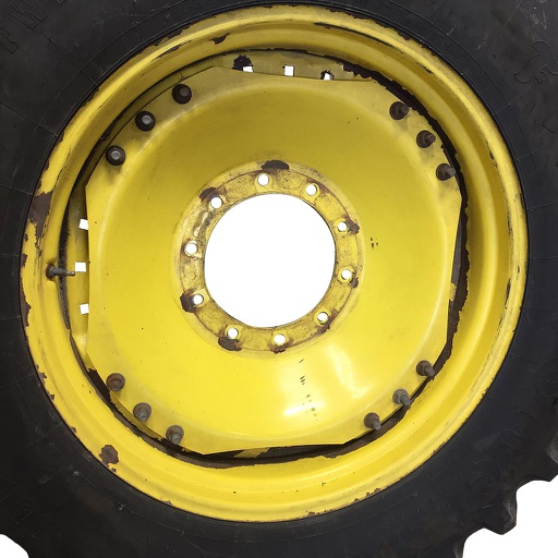 [WT008563] 13"W x 34"D Waffle Wheel (Groups of 3 bolts) Rim with 10-Hole Center, John Deere Yellow