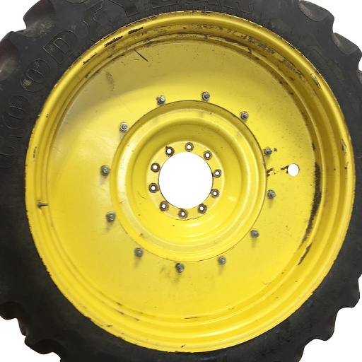 [WT008651] 10"W x 54"D Stub Disc Rim with 10-Hole Center, John Deere Yellow