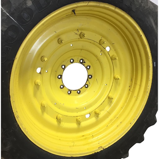 [WT008653] 12"W x 50"D Stub Disc Rim with 10-Hole Center, John Deere Yellow