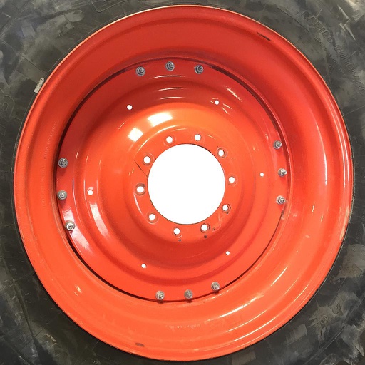 [WT008690] 16"W x 42"D Waffle Wheel (Groups of 3 bolts) Rim with 10-Hole Center, Kubota Orange