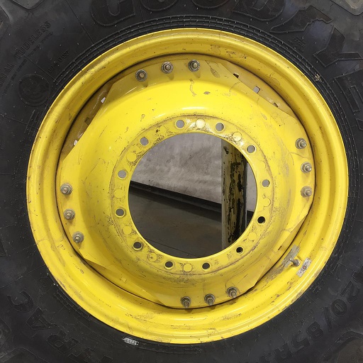 [WT008700] 13"W x 34"D Waffle Wheel (Groups of 3 bolts) Rim with 12-Hole Center, John Deere Yellow