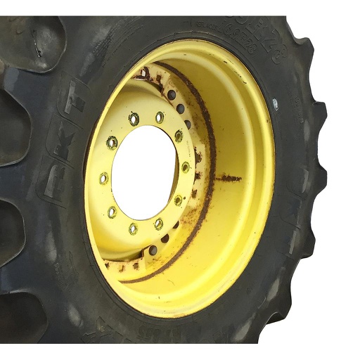 [WT008720] 15"W x 28"D Waffle Wheel (Groups of 3 bolts) Rim with 10-Hole Center, John Deere Yellow