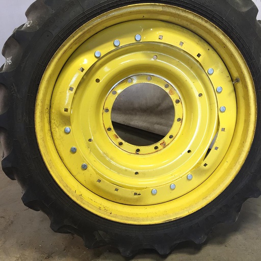 [WT008746] 10"W x 42"D Waffle Wheel (Groups of 3 bolts) Rim with 12-Hole Center, John Deere Yellow