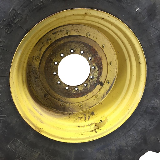 [WT008814-NRW] 23"W x 34"D Stub Disc Rim with 12-Hole Center, John Deere Yellow