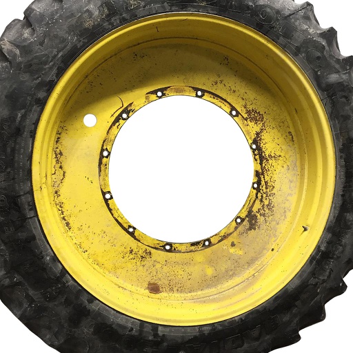 [T006850] 380/90R54 Titan Farm TT49V Radial R-1W on John Deere Yellow 12-Hole Stub Disc 55%