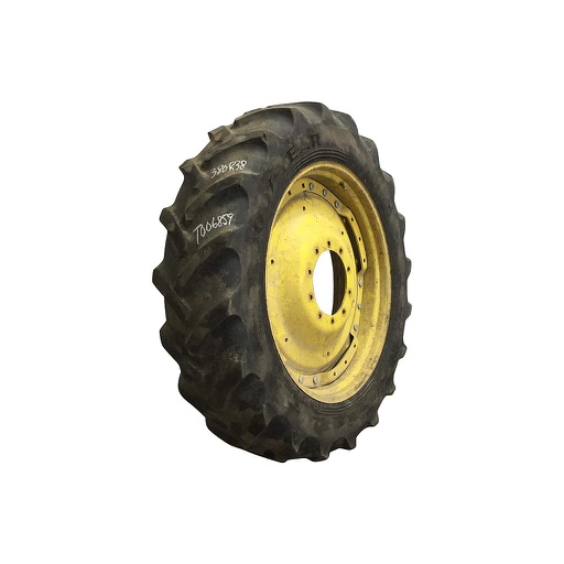 [T006859] 380/80R38 Goodyear Farm DT800 Super Traction R-1W on John Deere Yellow 10-Hole Waffle Wheel (Groups of 3 bolts) 25%