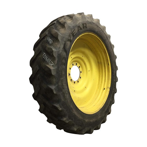 [T006862] 480/80R50 Goodyear Farm DT800 Super Traction R-1W on John Deere Yellow 10-Hole Formed Plate 30%