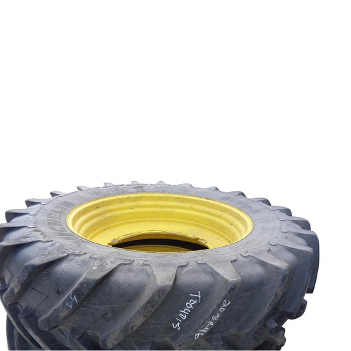 [T004015] 520/85R46 Michelin AgriBib R-1W on John Deere Yellow 12-Hole Stub Disc 80%