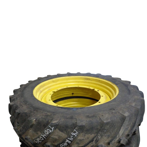 [T004029] 480/80R46 Michelin AgriBib R-1W on John Deere Yellow 12-Hole Stub Disc 35%