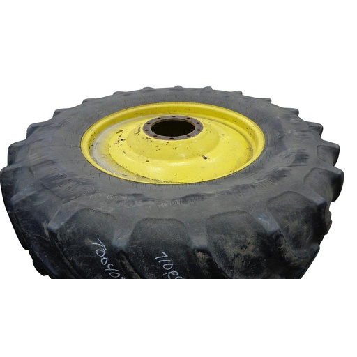 [T004052] 710/70R42 Firestone Radial All Traction DT R-1W on John Deere Yellow 10-Hole Formed Plate 45%