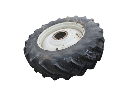 [T004302] 20.8/R42 Goodyear Farm Super Traction Radial R-1W on New Holland White 10-Hole Formed Plate 40%