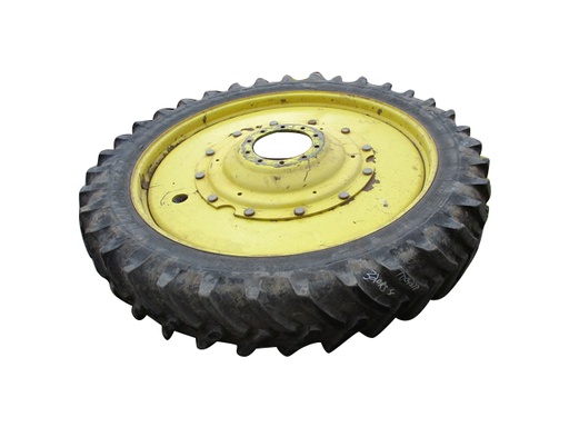 [T004377] 320/90R54 Michelin AgriBib Row Crop R-1W on John Deere Yellow 12-Hole Stub Disc 60%
