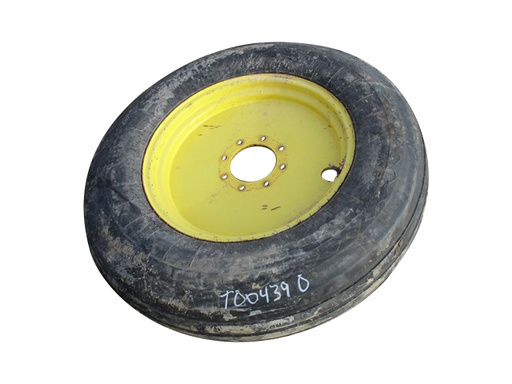 [T004390] 9.00/-24 Goodyear Farm Rib Implement SL I-1 on John Deere Yellow 8-Hole Formed Plate 80%