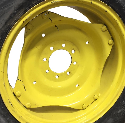 [WS003275CTR] 8-Hole Rim with Clamp/Loop Style (groups of 2 bolts) Center for 28"-30" Rim, John Deere Yellow