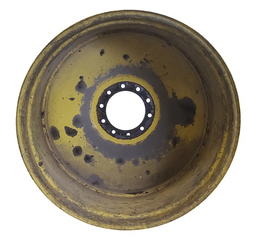[T010077RIM] 16"W x 38"D, John Deere Yellow 10-Hole Dolly Dual-Inside , -15" Offset