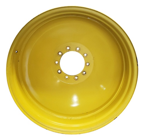 [T010088RIM] 16"W x 38"D, John Deere Yellow 10-Hole Dolly Dual , -9.5" Offset