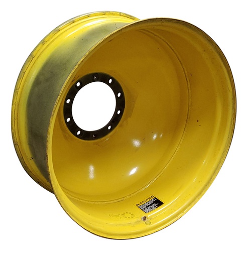 [T010227RIM] 16"W x 38"D, John Deere Yellow 10-Hole Dolly Dual , -13" Offset
