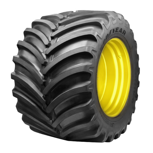 [05225628857261L/R] LSW1400/30R46 Goodyear Farm Optitrac R-1W on John Deere Yellow 12-Hole Stub Disc